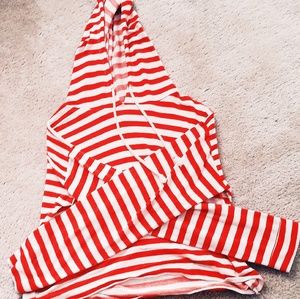 Red and White hoodie (CROP)